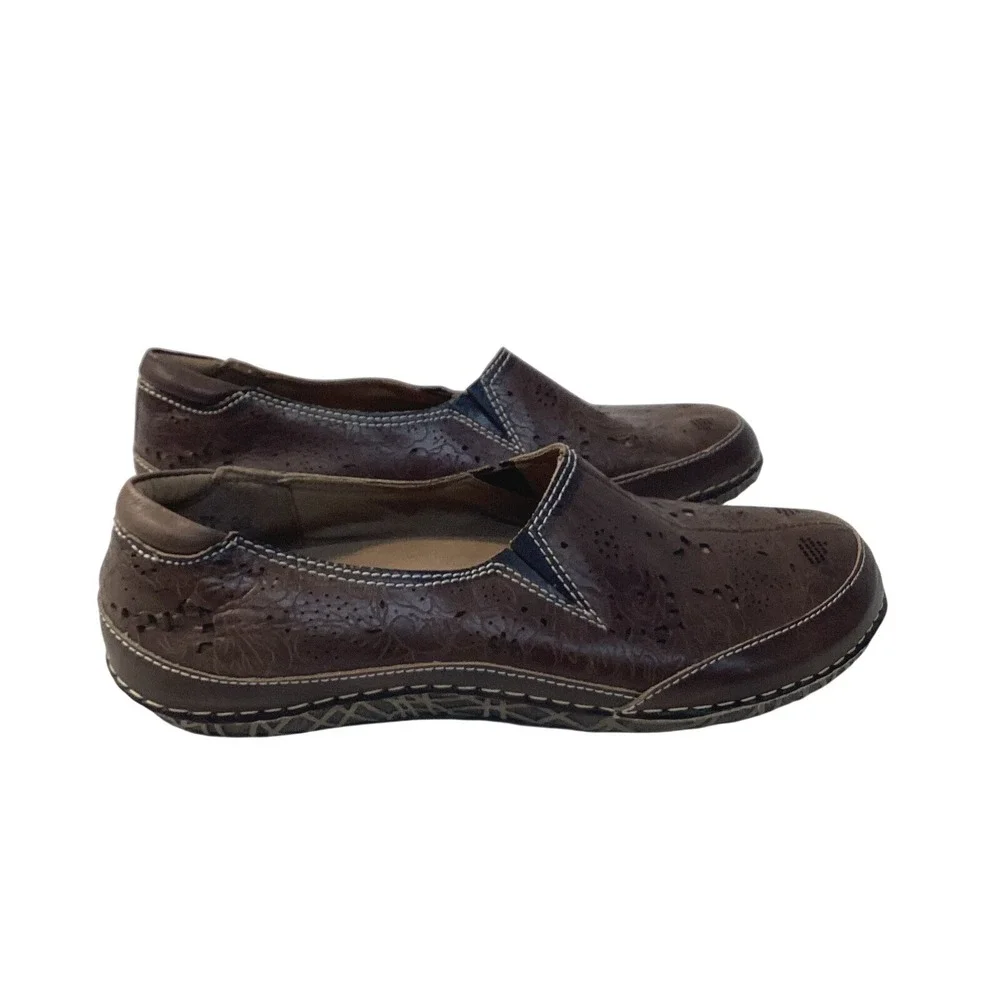 Spring Step‎ L'Artiste Libora Brown Leather SlipOn Shoes Womens Sz 8 Comfort